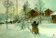 Carl Larsson garden och brygghuset oil painting reproduction